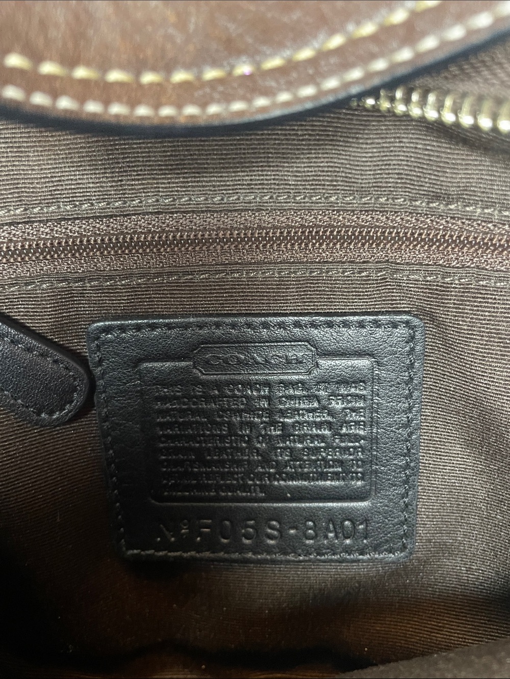 Coach Brown Leather Shoulder Hobo with Black Strap - Picture 2 of 3